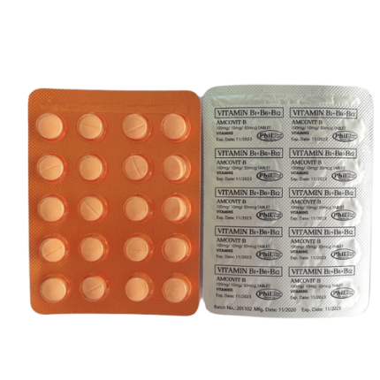 AMCOVIT-B Vit. B1 / Vit. B6 / Vit. B12 100mg / 10mg / 50mcg Tablet 1's ...